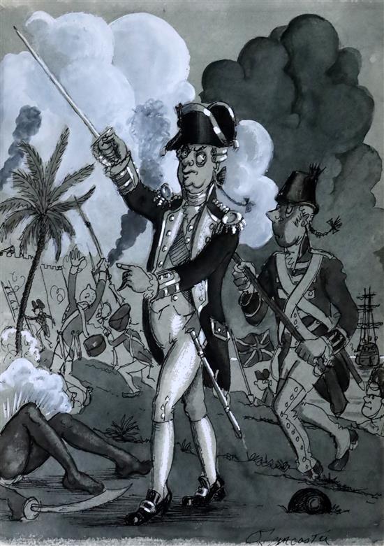 C. Lancaster The Capture of Fort Shittipore (a detail), After Benjamin West 26 x 19cm., unframed